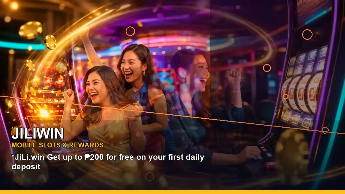 JILIWIN right-diagonal casino cashback rewards highlighting mobile-friendly casino play