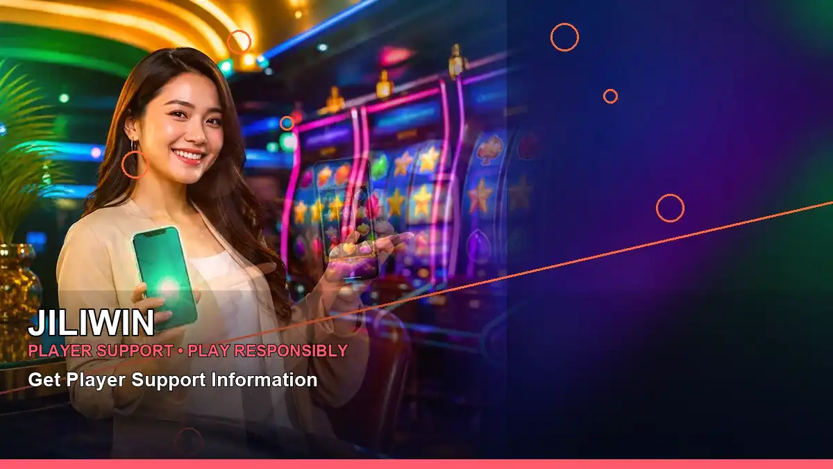 JILIWIN reels casino bonus games featuring an adult Filipina casino host with a left close-up composition